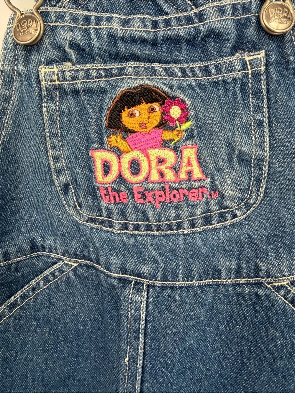 Vintage Dora Denim Overall Skirt - Blue